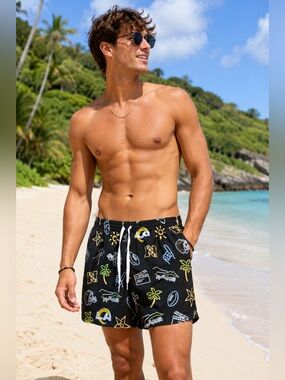 Chubbies NFL Los Angeles Rams Graphic Swim Trunks Size L
